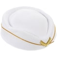 thumbnail image 1 of EeaseMX Sombrero de azafata de aerolínea Sombrero de actuación de escenario Sombrero de asistente de vuelo Gorra de azafata Accesorios de cosplay Beige, 1 of 8