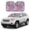 thumbnail image 2 of DouZhe Car Sunshades for Windshield, Pink Animals Skin Texture Pattern Car Sun Shade Block Heat and UV Rays, 55" x 30", 2 of 8