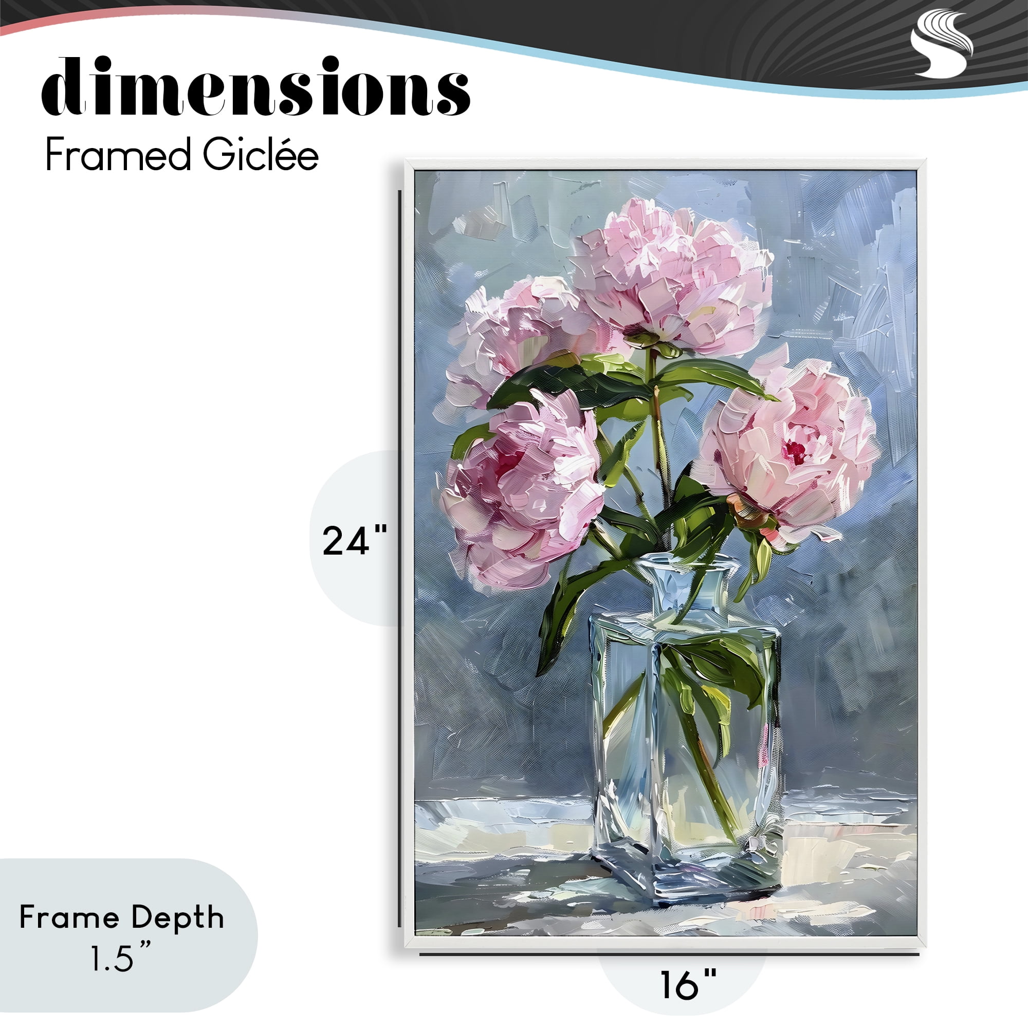 Stupell Industries Beautiful Pink Pastel Peonies White Framed Giclee Art, design by Creative Studio