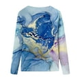 thumbnail image 4 of Pompotops Femmes Dames Col Rond Hauts Amples Décontractés T-Shirts Imprimés Blouse à Manches Longues en Solde, 4 of 5
