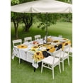 thumbnail image 3 of Outdoor Tablecloth with Umbrella Hole and Zipper, Gnomes Sunflower Rectangle Table Cloth 54x80 Inch Waterproof Tablecloth, Bees Branches Floral Wooden Picnic Table Cover for Patio Camping, 3 of 7