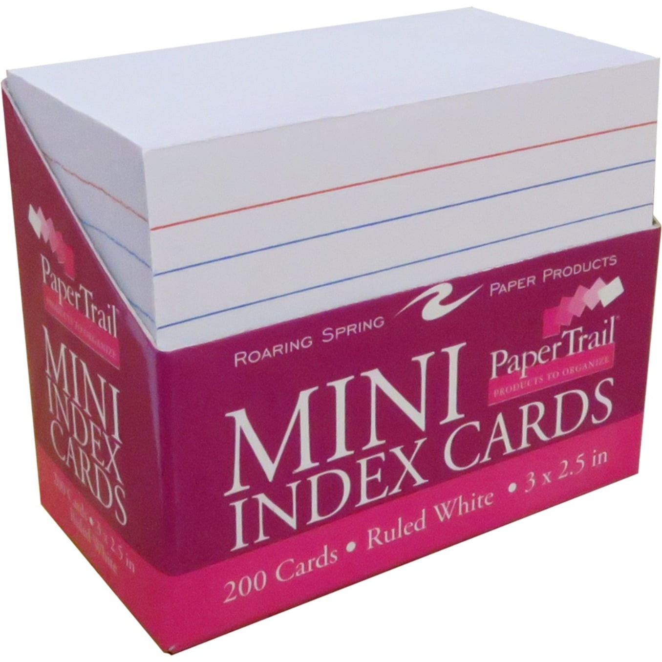 Roaring Spring PaperTrail Ruled Index Cards (200 Count), 1 Case (36 Packs), 3" x 2.5" , White