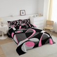 thumbnail image 2 of YST Pink Grey and Black Comforter Retro Circle Geometry Comforter Set Modern Abstract Art Bedding Set for Kids Boys Girls Geometry Swirl Duvet Set Luxury Room Decor Quilt Set Full Size, 2 of 6