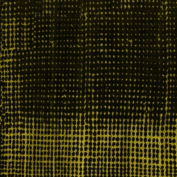 Ahgly Company Machine Washable Indoor Square Abstract Yellow Modern Area Rugs, 7' Square