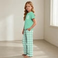 thumbnail image 5 of LEKWK Boys Girls 2 Piece Pajama Set Short Sleeve T-Shirts and Plaid Pants Kids Comfy Lounge Tracksuits Summer Fashion Home Sleepwear 2-14Y, 5 of 9