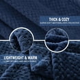 thumbnail image 3 of Exclusivo Mezcla Waffle Textured Extra Large Fleece Blanket, Super Soft and Warm Throw Blanket for Couch, Sofa and Bed (Navy Blue, 50"x70")-Cozy, Fuzzy and Lightweight, 3 of 9