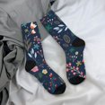 thumbnail image 5 of Rocae Colorful Flowers for Adult Socks Casual Athletic Stretchy Loose Socks for Women Men Non-Slip Middle Tube Socks, 5 of 6