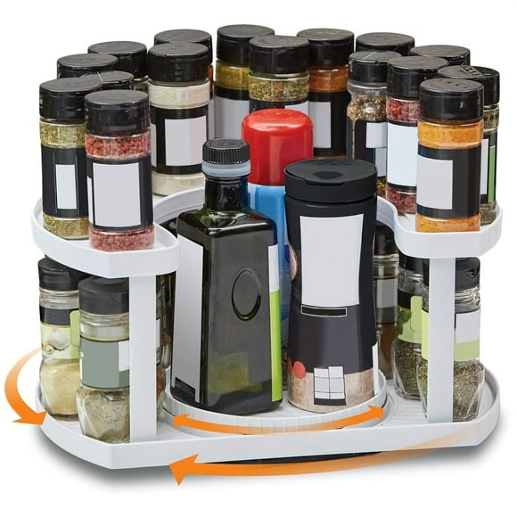 Maximize Your Kitchen Storage with this Double-Layer Spice Organizer!