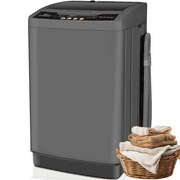 Veeboto Portable Washing Machine, 20LBS Full Automatic Washer Machine with Drain Pump, 10 Programs & 8 Water Levels for Dorm, Apartment, Home, Grey