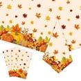 thumbnail image 1 of 4 Pieces Fall Tablecloth Maple Leave Theme Party Autumn Pumpkin Leaves Disposable Plastic Fall Thanksgiving Table Cover Decoration Supplies Favors, 1 of 5