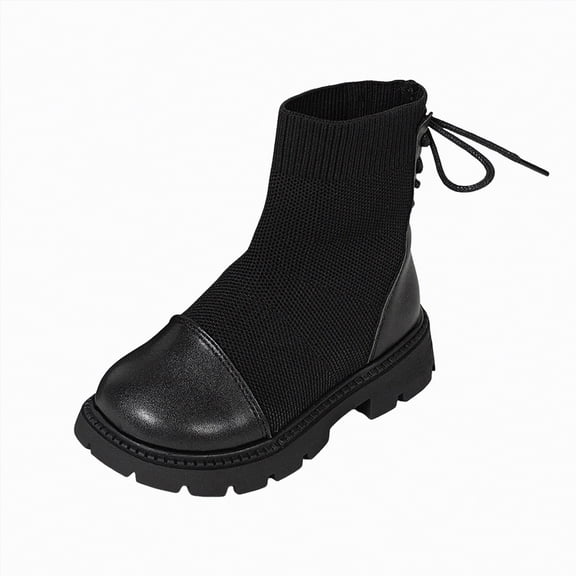Gvdentm Girls Pink Winter Shoes Boys Girls Snow Boots Winter Slip On Warm Lined Shoes Lightweight Water-Resistant Cold Weather Boot Kids Boots(Black,12)