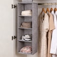 thumbnail image 6 of Naxoaeo Foldable Hanging Shelf Organizer, Closet Storage Rack for Kids Baby Clothes, Large Capacity Hanging Shelves for Nursery Dorm Room, Fabric Organizer, Gray, 6 of 6