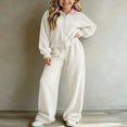 thumbnail image 2 of ITSAME Girls Knit Cotton Outfit Zip Up Candigan and Wide Leg Pants 2-Piece Fall Winter Casual Set Size 5T, 2 of 5