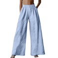 thumbnail image 2 of Tittly Sweatpants Women Lounge Pants Women Womens Cotton Casual Loose Pants Comfy Work Pants With Pockets Elastic High Waist Paper Bag Drawstring Pants Baggy Pants Wide Leg Pants Woman Blue XXL, 2 of 4