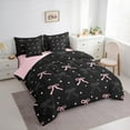 thumbnail image 3 of Manfei Kawaii Bow Tie 7-Piece Twin Bedding Sets,Cute Bowknot Ribbon Bedding Comforter Set,Rhombus Stars Pattern Sheet Sets For Girls Teens,Breathable Home Decor Reversible, 3 of 8
