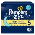 thumbnail image 1 of ZZZ Overnight Diapers, Size 5 (27+ lbs), Nighttime Protection Disposable Baby Diaper, 1 of 28