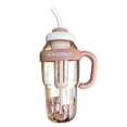 thumbnail image 2 of Coffee Brown ICE CREAM Large Capacity Tumbler with Straw, 1400ML (Approx. 47.3oz) Portable Water Bottle with Handle - Leakproof, BPA Free, for Daily Use, Travel, Office, Gym, Outdoor Activities, 2 of 8