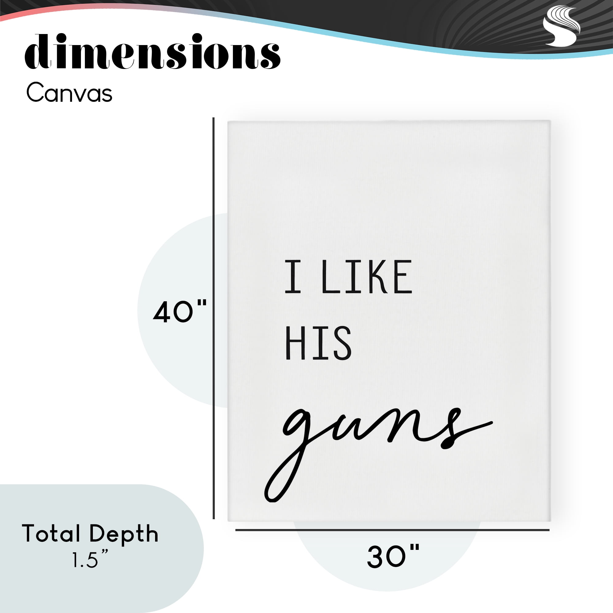 Like His Guns Canvas Wall Art, design by Lettered and Lined