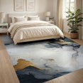 thumbnail image 3 of ODIKA 8'x10' Washable Area Rug Rugblack Abstract Swirl Veining Smalltan Rugsgold Vases Yellow for Living Room, Under Sectional, Family , Durable, Non-Slip, 3 of 7