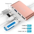 thumbnail image 2 of 4-in-1 USB-C Hub with Type C, USB 3.0, USB 2.0 Multiport Charging & Connecting Adapter (CB-C13, Rose Goldr), 2 of 4
