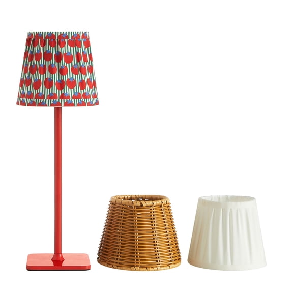 Mainstays 3-in-1 Indoor/Outdoor Rechargeable Lamp Set, Tomato