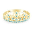 thumbnail image 2 of AFFY Simulated Multi Stone Jasmine Princess Style Engagement Crown Ring In 14k Yellow Gold Over Silver-10.5, 2 of 6