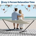 thumbnail image 5 of Senfot Wooden Frame Hammock with Net + Pad, Comfortable Padded Hammock for Outdoor Use Beige, 5 of 8