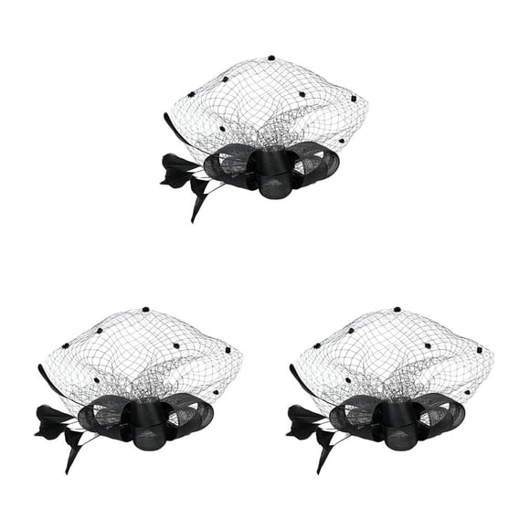Minnieouse Accesorios para el cabello Bowknot romántico Pin Mesh Lace Multicolor Decoraciones de boda Adornos Tea Party Sombreros para Type1 NO1