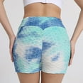 thumbnail image 4 of USSUMA Workout Shorts Women Gradient Prints Bike Pull-on Wrinkled Elastic Tummy Control Skinny with Pocket High Waist Sports Trendy Shorts Yoga Leggings Tailored Fit Shorts for Women for Date Blue L, 4 of 4