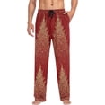 thumbnail image 4 of Men's Pajama Pants with Pockets Sleepwear Lounge Pants Stretch Casual Christmas Tree on Red, 4 of 7