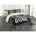 thumbnail image 3 of Ambesonne Fitness Quilted Bedspread Set 3 Pcs, Dont Stop Keep Moving, Queen Size, Charcoal Grey White, 3 of 5