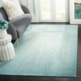 thumbnail image 3 of SAFAVIEH Evoke Vana Abstract Area Rug, Aqua/Ivory, 6'7" x 6'7" Square, 3 of 9
