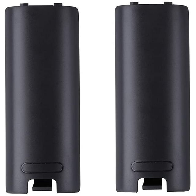2pcs Battery Back Door Cover Shell Replacement for Nintendo Wii Remote Controller -Black