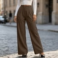 thumbnail image 4 of cocolona Womens Winer Casual Loose Corduroy Pants Elastic Waist Straight Wide Leg Travel Lounge Pants with Pockets, 4 of 5