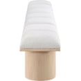 thumbnail image 4 of Meridian Furniture Pavilion Cream Boucle Fabric Bench, 4 of 8
