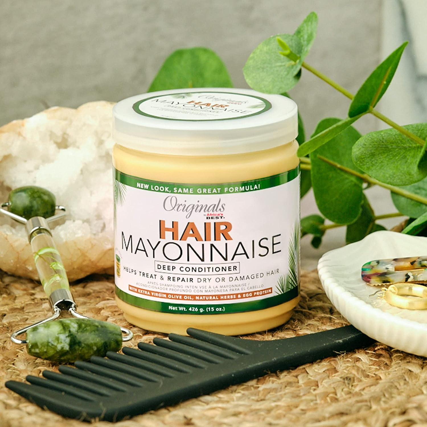 Africanbest Organic Olive Oil Hair Mayonnaise, 15 Oz.,Pack of 3