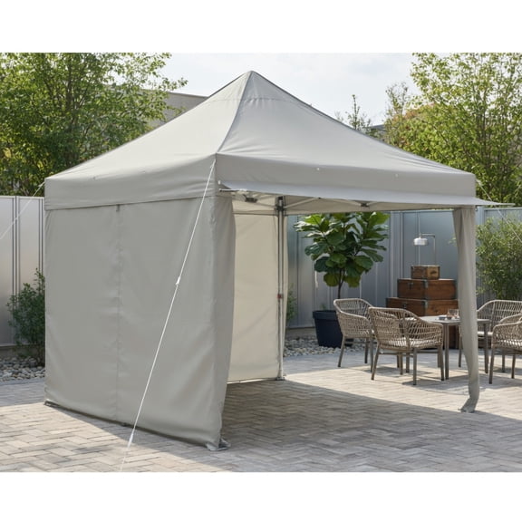 Resenkos 10 x 10 Feet Pop up Gazebo with 4 Height and Adjust Folding Awning-Gray, Outdoor Gazebo Wedding Party Tent Canopy Tent for Outside Party Waterproof Tent