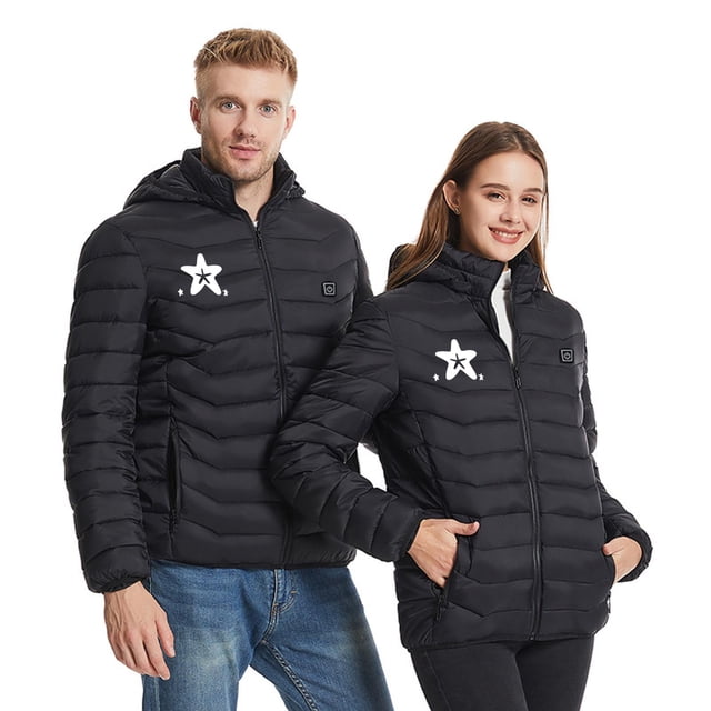 NJDVHB Womens Winter Long Sleeve Parkas,USB Intelligent Constant Temperature Heated Windproof Plus Size Coat For Men And Women Winter 8 Heated Jacket Coat