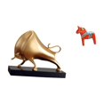 thumbnail image 1 of Estatua de toro abstracta,Escultura de toro decoración del hogar Figura de buey decorativa,Figura de escritorio,Estatua tradicional sueca del caballo de Dala,Figura creativa del caballo, 1 of 8