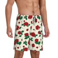 thumbnail image 2 of Fuzoiu Rose Flowers Print Pajama Shorts for Men, Men's Pajama Bottoms,Mens Lounge Sleepwear,Pajama Pants with Pocket-3X-Large, 2 of 6