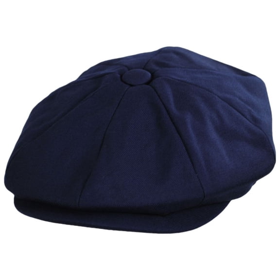 Cheltenham Wool Twill Newsboy Cap - S  - Navy Blue
