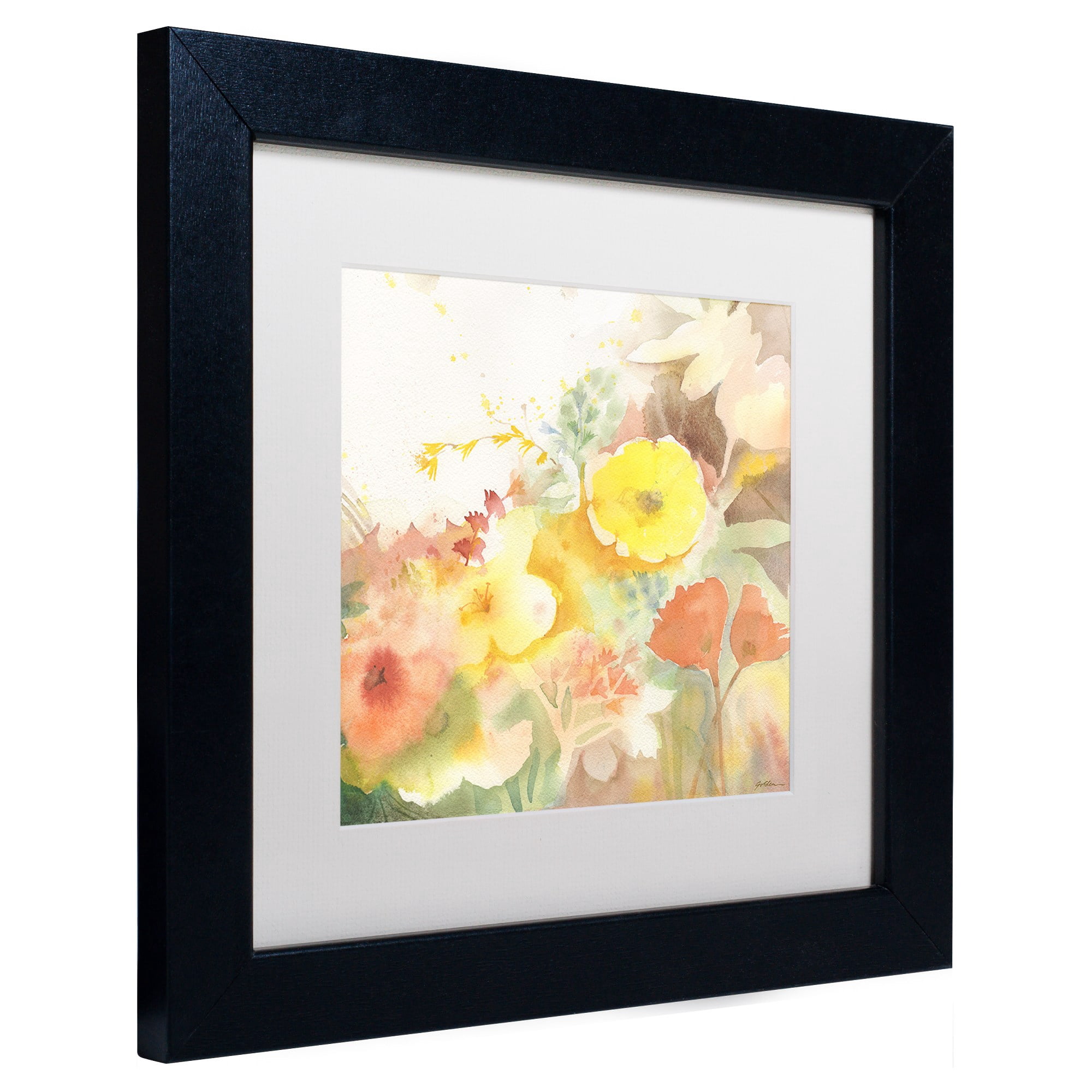 Trademark Fine Art "Yellow Path" Canvas Art by Sheila Golden, White Matte, Black Frame
