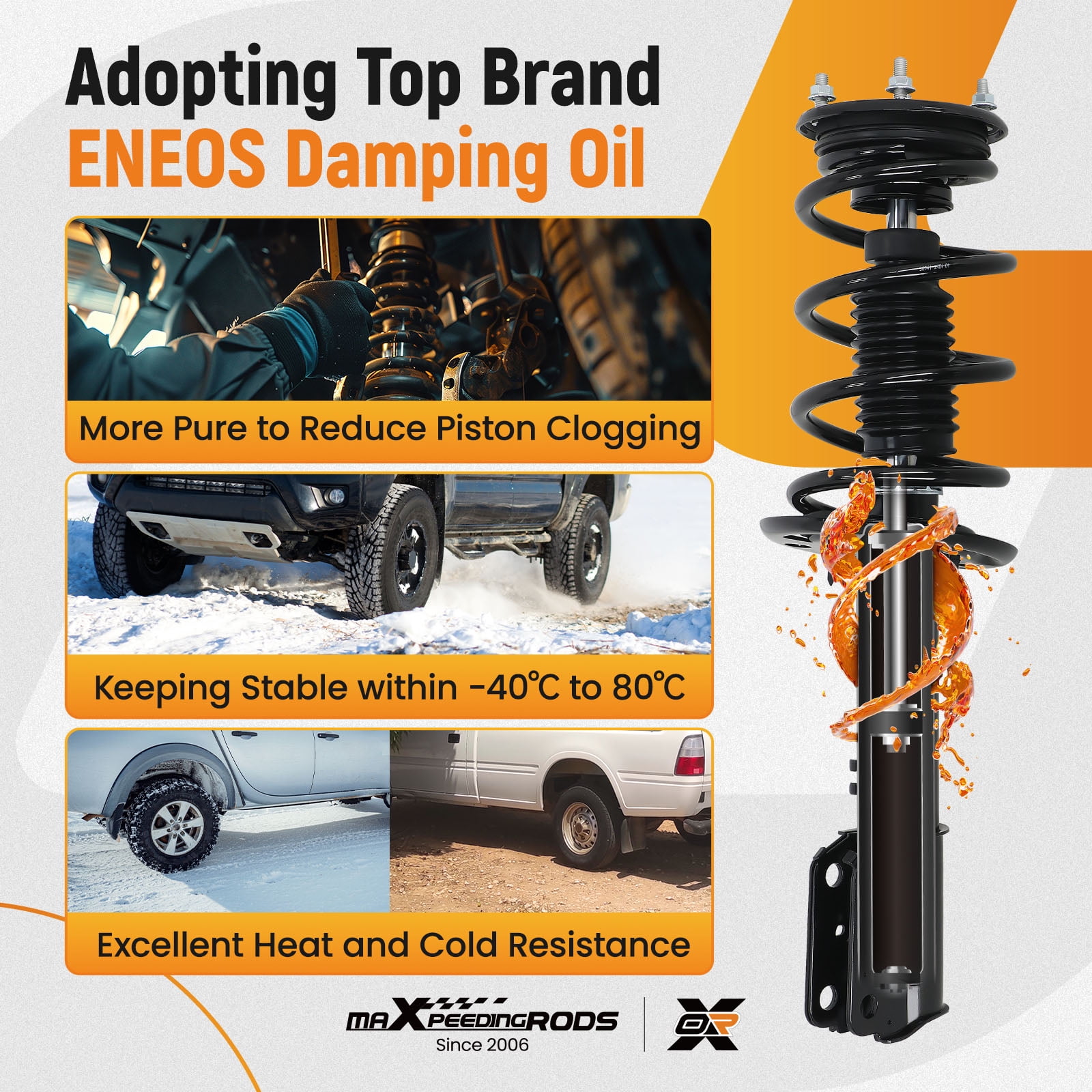maXpeedingrods 2Pcs Front Struts for Ford Explorer 2013-2019 FWD, 172730 172729 Complete Struts Shock Absorbers w/Coil Spring Assembly