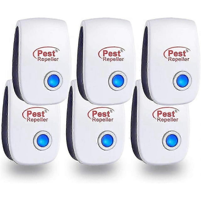 Ultrasonic Insect Rodent Repeller 6 Pack, Indoor Electronic Insect Repeller, Ifor Mosquitoes/Cockroaches/Mice/Spiders/Flies
