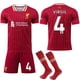 thumbnail image 1 of 2024-2025 Liverpool Home Kids Adult Football Shirt With Socks No.4 Virgil, 1 of 2