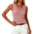 thumbnail image 2 of Lumtrix Womens V Neck Sweater Vest 2026 Spring Summer Sleeveless Knit Shirts Basic Vacation Loose Fit Tank Tops Pink L, 2 of 5
