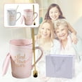 thumbnail image 2 of Mother'S Day Love Cup Pink Gift Box Clearance!Mother’S Day Heartwarming Set: Exquisite Patterned Ceramic Mug with Lid and Gold Spoon in Two Stylish Designs Perfect for Celebrating Mom’S Love, 2 of 9