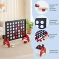 thumbnail image 6 of Costway 4-in-a-row Game Set with 42 PCS Chips & 600D Oxford Fabric Carrying Bag Wooden Blue, 6 of 10