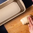 thumbnail image 4 of 1 Pack Non Stick Loaf Pan, Toast Baking Muffin Pans Mold with Silicone Spatula and Food Brush Sets, 7.6 x 3.7 Inches Rectangle Baking Tray (Gold), 4 of 7