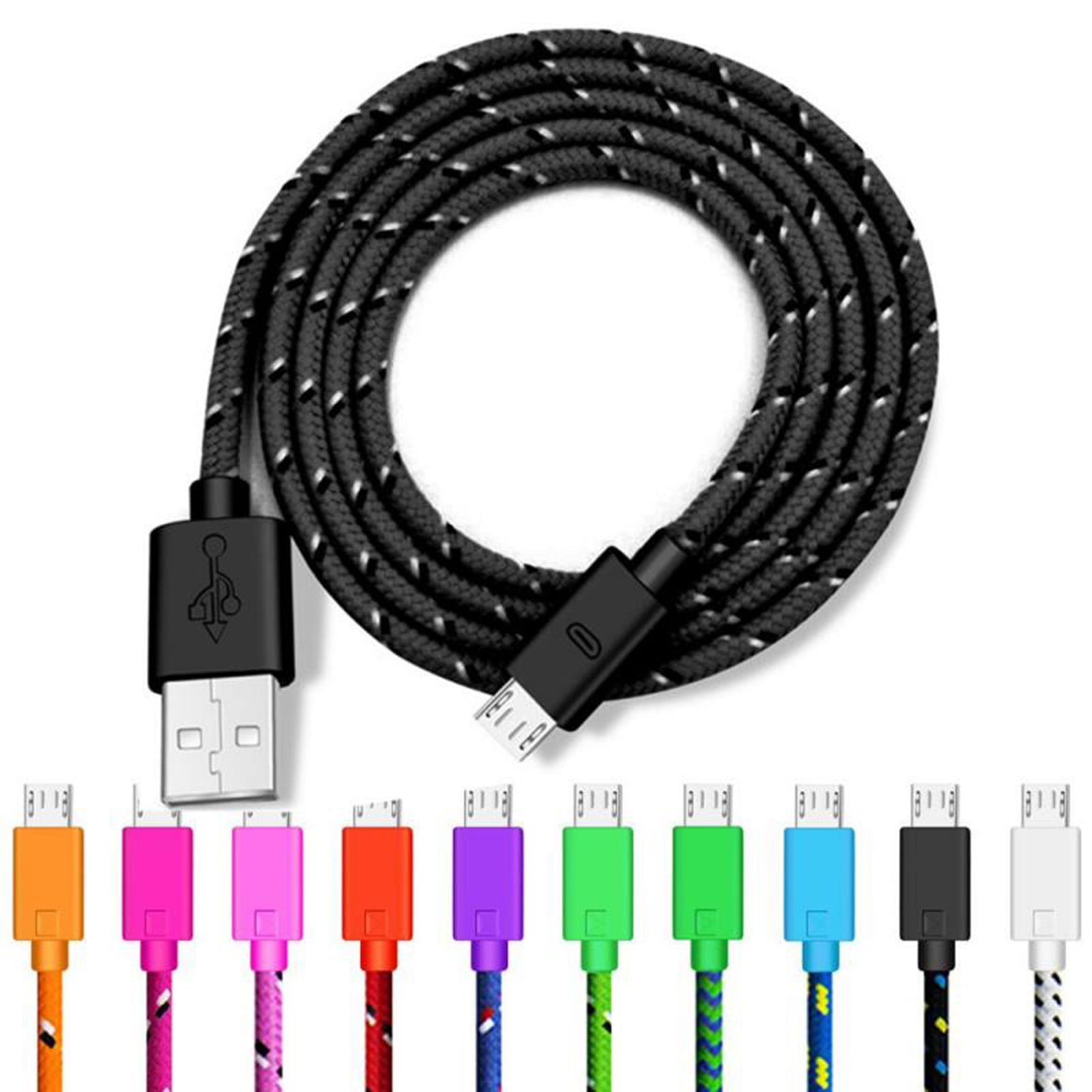 Cord USB to Micro-USB Cable Micro USB Android Charger Cable Nylon Braided for Micro Interface Device Multi Purpose Color : Blue, Size : 2m